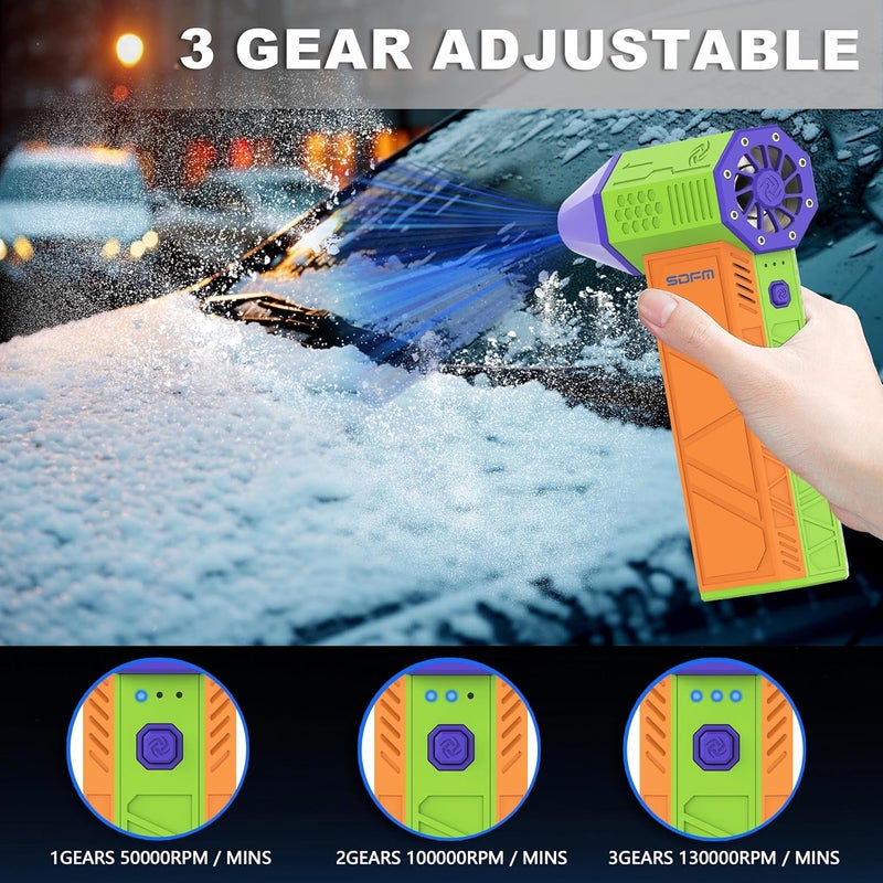 DFM Electric Air Duster - 130000RPM Compressed Air Duster，3 Gear Adjustable Jet Dry Blower can Reusable Can for Computer Keyboard,Outdoors,Car,Home.… (Colorful) - Image 2